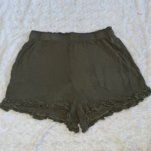 Olive green high rise shorts